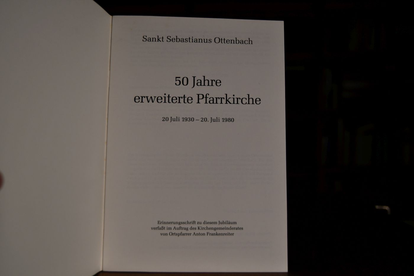 Sankt Sebastianus Ottenbach. 50 Jahre erweiterte Pfarrkirche. 20. Juli 1930 - 29.Juli 1980.