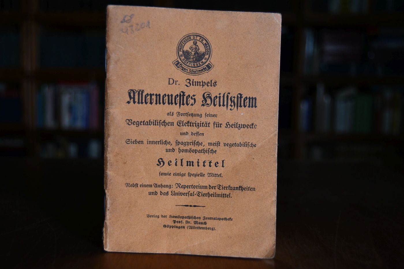 Dr. Zimpels allerneuestes Heilsystem als Fortsetzung seiner Vegetabilischen Elektrizität für Heilzwecke und dessen Sieben innerliche, spagyrische, meist vegetabilische und homöopathische Heilmittel sowie einige spezielle Mittel. Nebst einem Anhang Repertorium der Tierkrankheiten und das Universal-Thierheilmittel.
