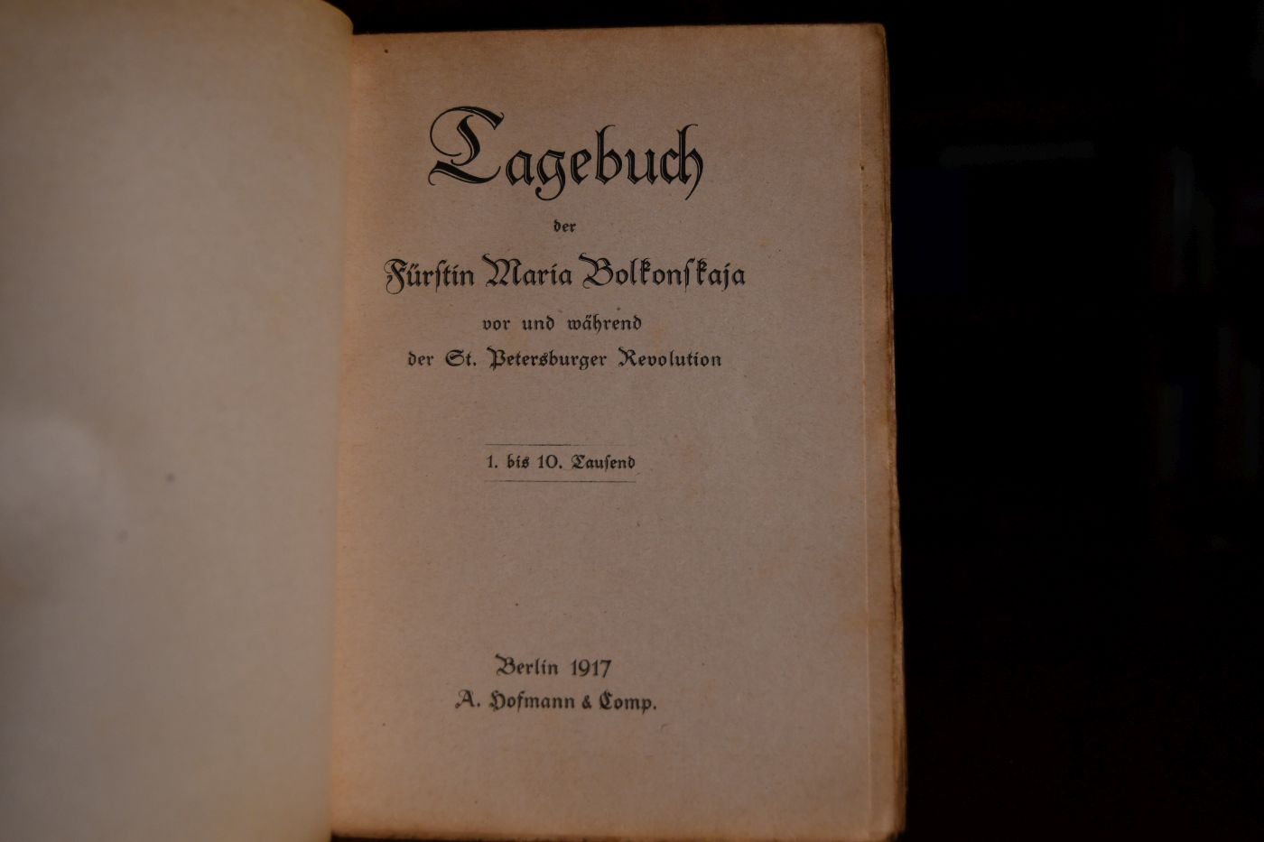 Tagebuch der Fürstin Maria Bolkonskaja vor und während der St. Petersburger Revolution.