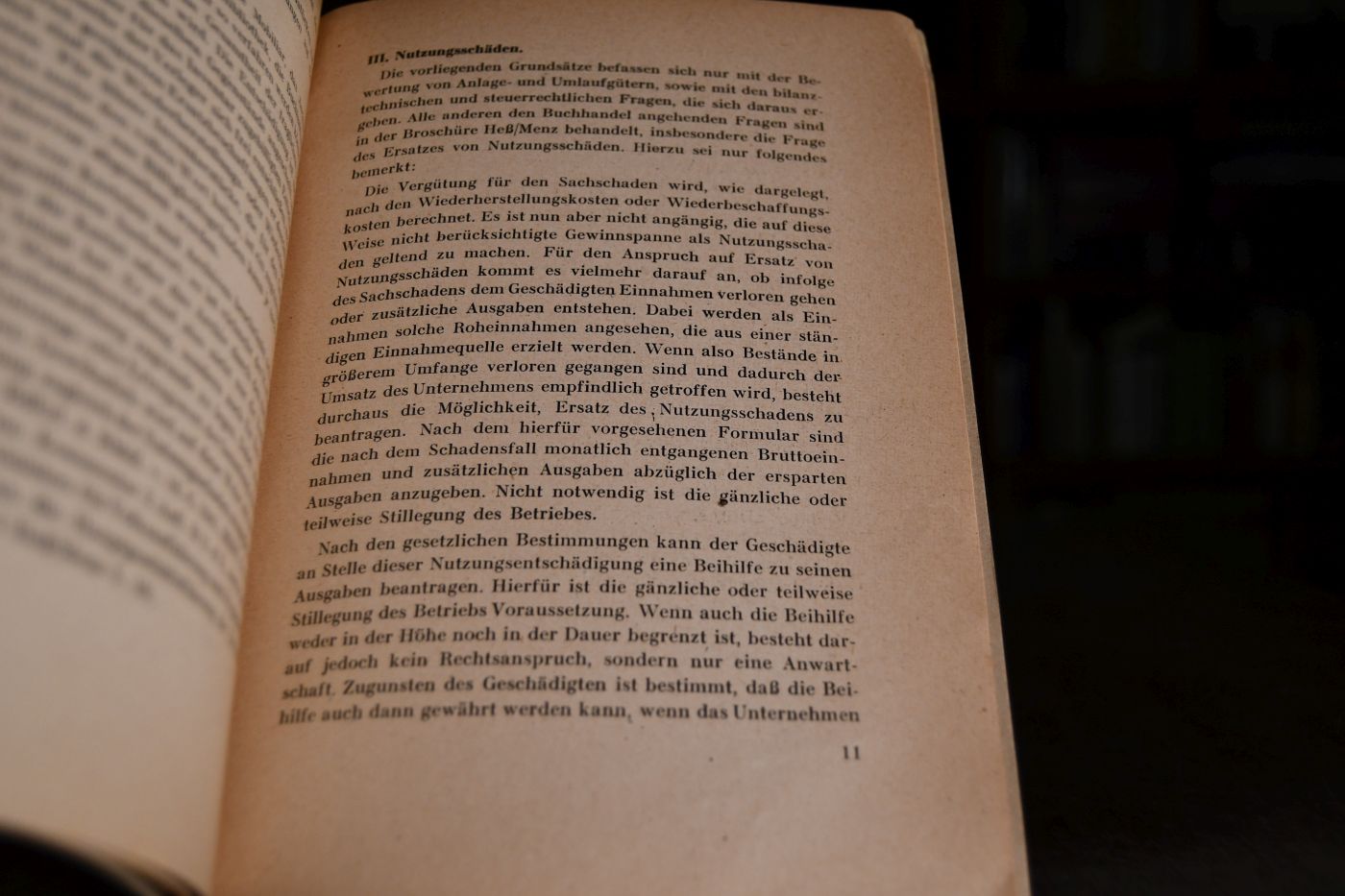 Bewertungsgrundsätze bei Geltendmachung von Kriegsschäden im Bereich des Buchhandels.