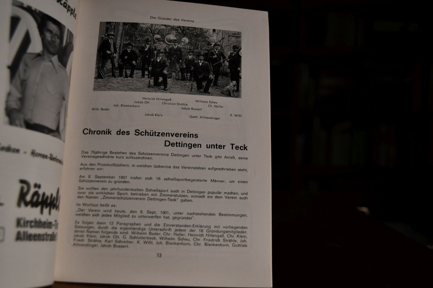 Festschrift zum 75jährigen Jubiläum des Schützenvereins Dettingen unter Teck vom 25. bis 27. Juni 1976.