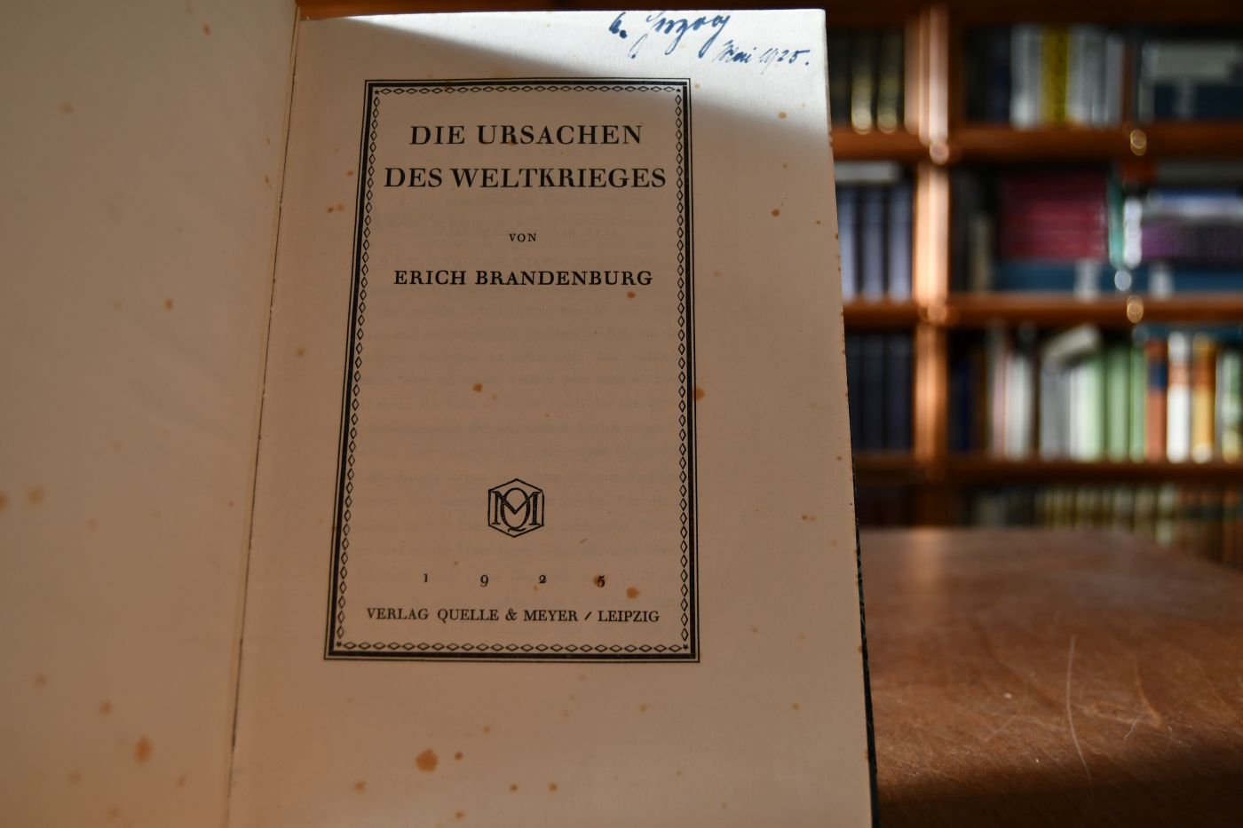 Die Ursachen des Weltkrieges.