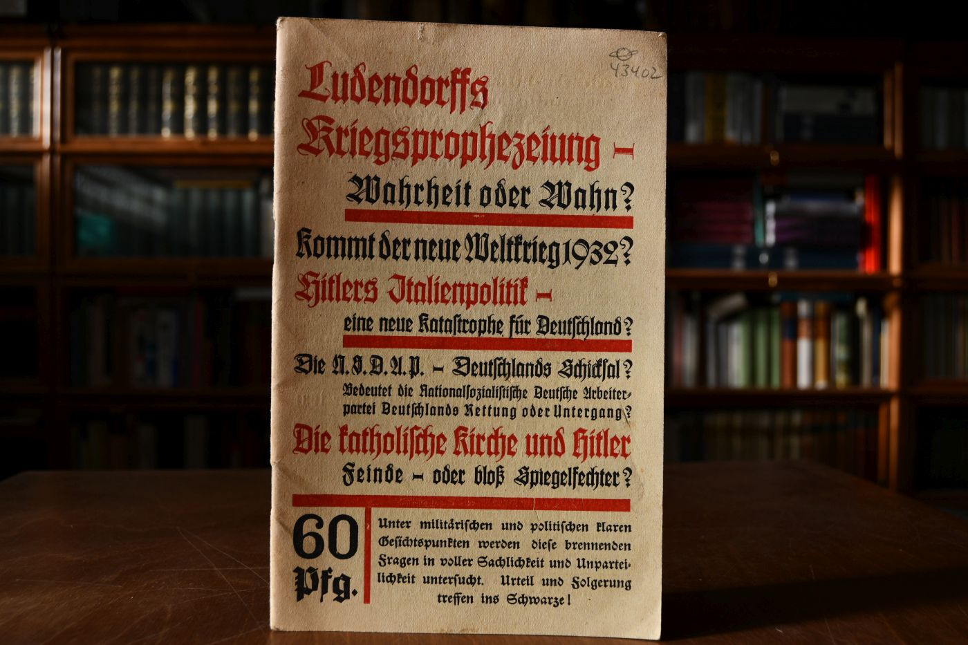 Ludendorff und der drohende Weltkrieg. Das nationalsozialistische Problem. Zwei brennende Fragen der Gegenwart.