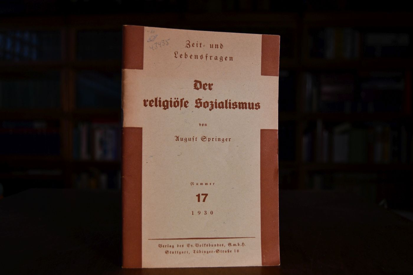 Der religiöse Sozialismus.