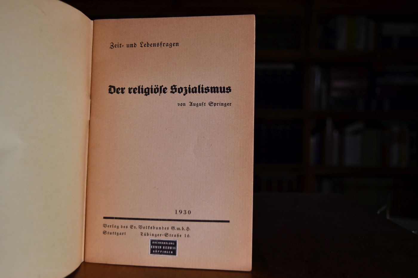 Der religiöse Sozialismus.