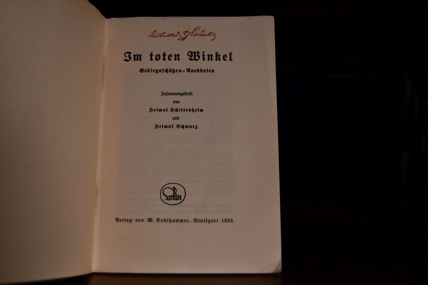 Im toten Winkel. Gebirgsschützen-Anekdoten.