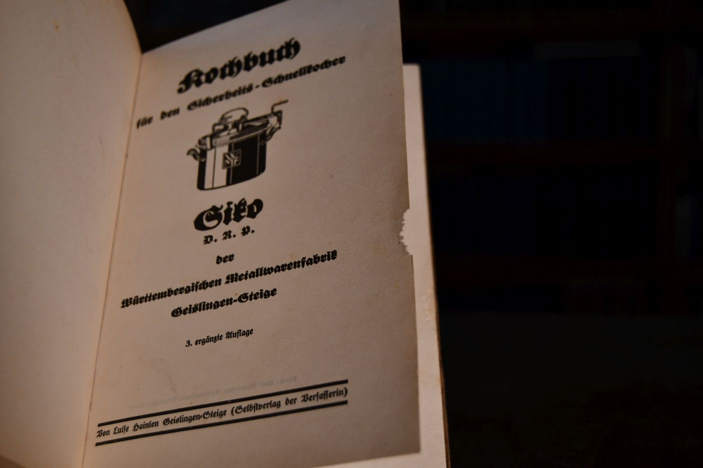 Kochbuch für den Sicherheits-Schnellkocher Siko der Württembergischen Metallwarenfabrik Geislingen-Steige..