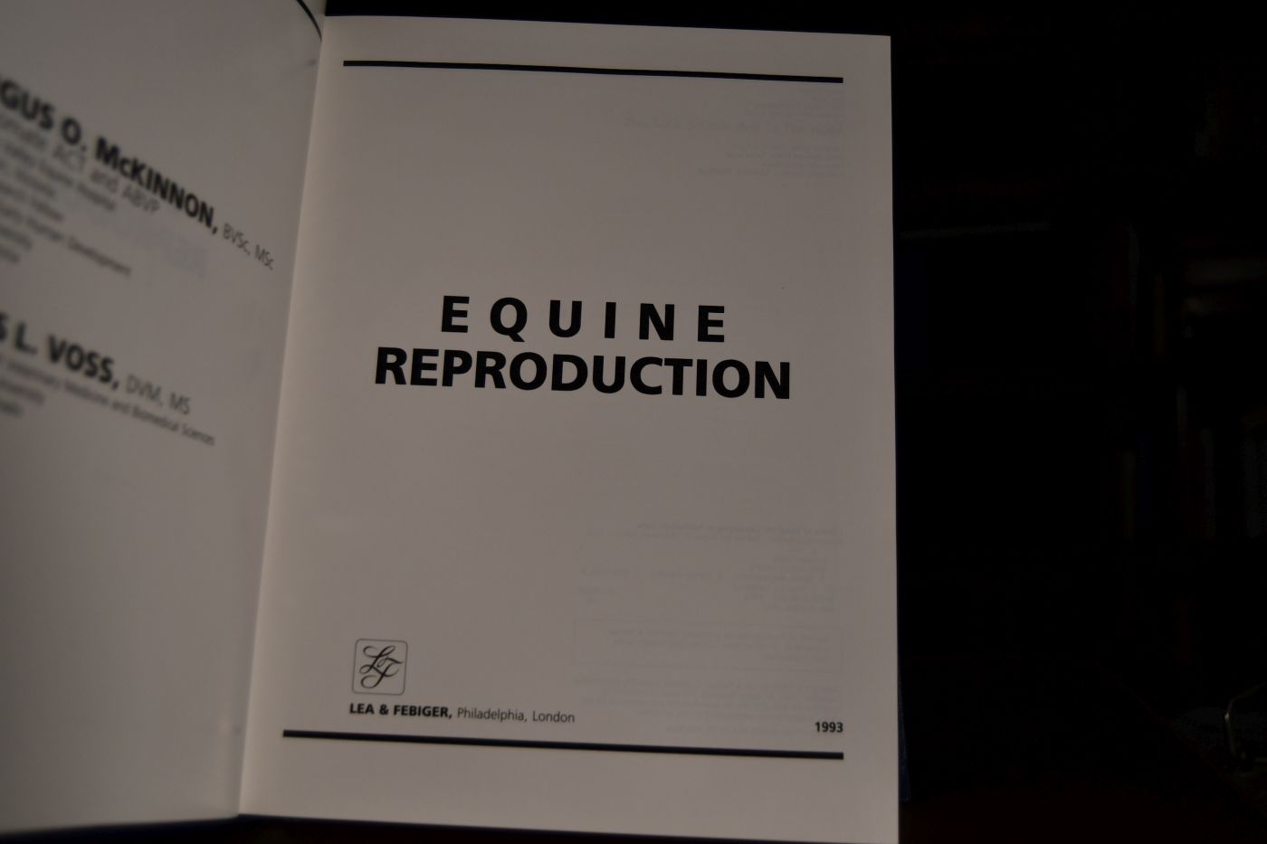 Equine Reproduction.