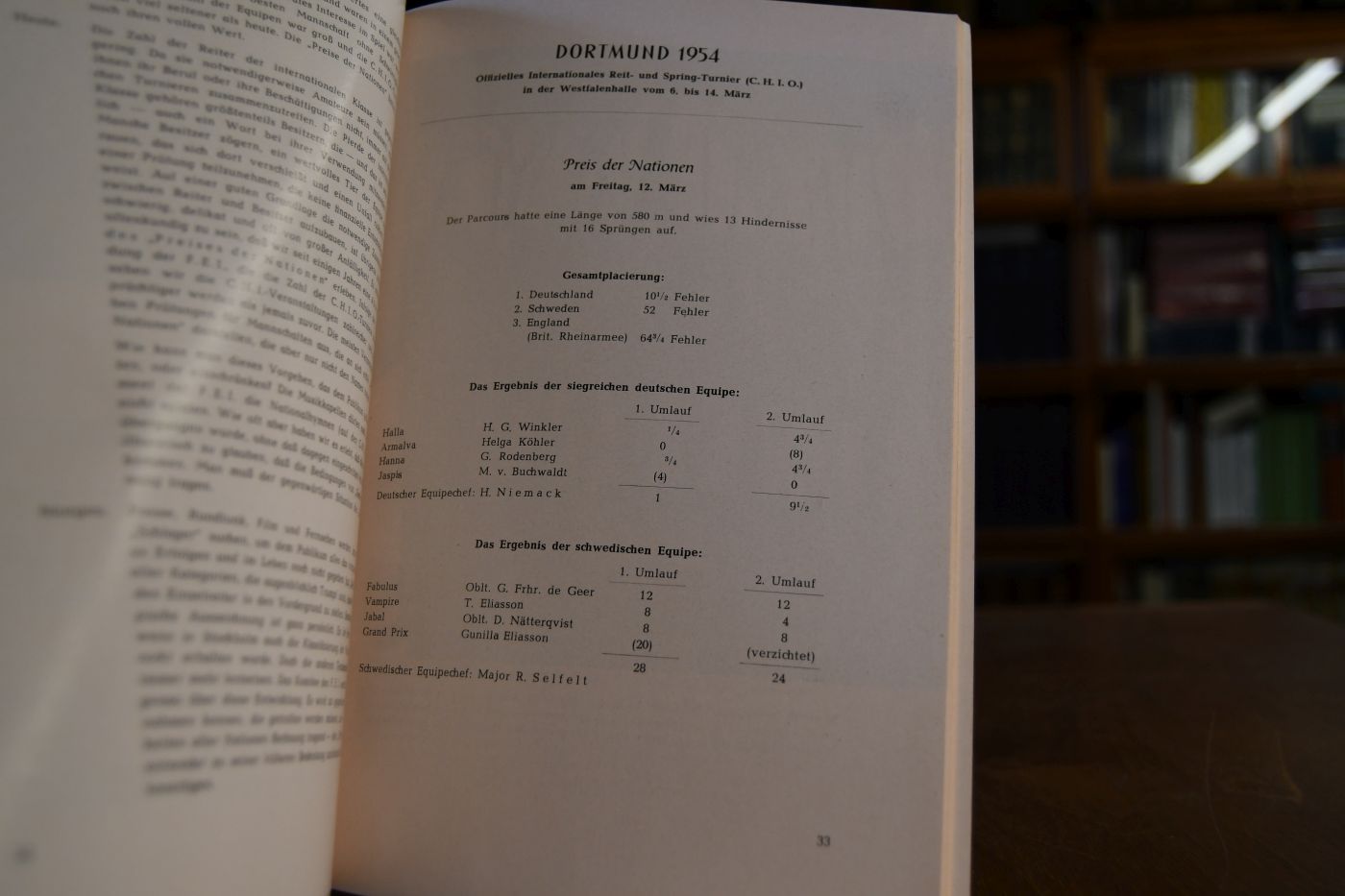 Preis der Nationen. Der offizielle Länderkampf im internationalen Turniersport von 1952 bis 1956 nahmen deutsche Reiter teil an 30 Preisen der Nationen.