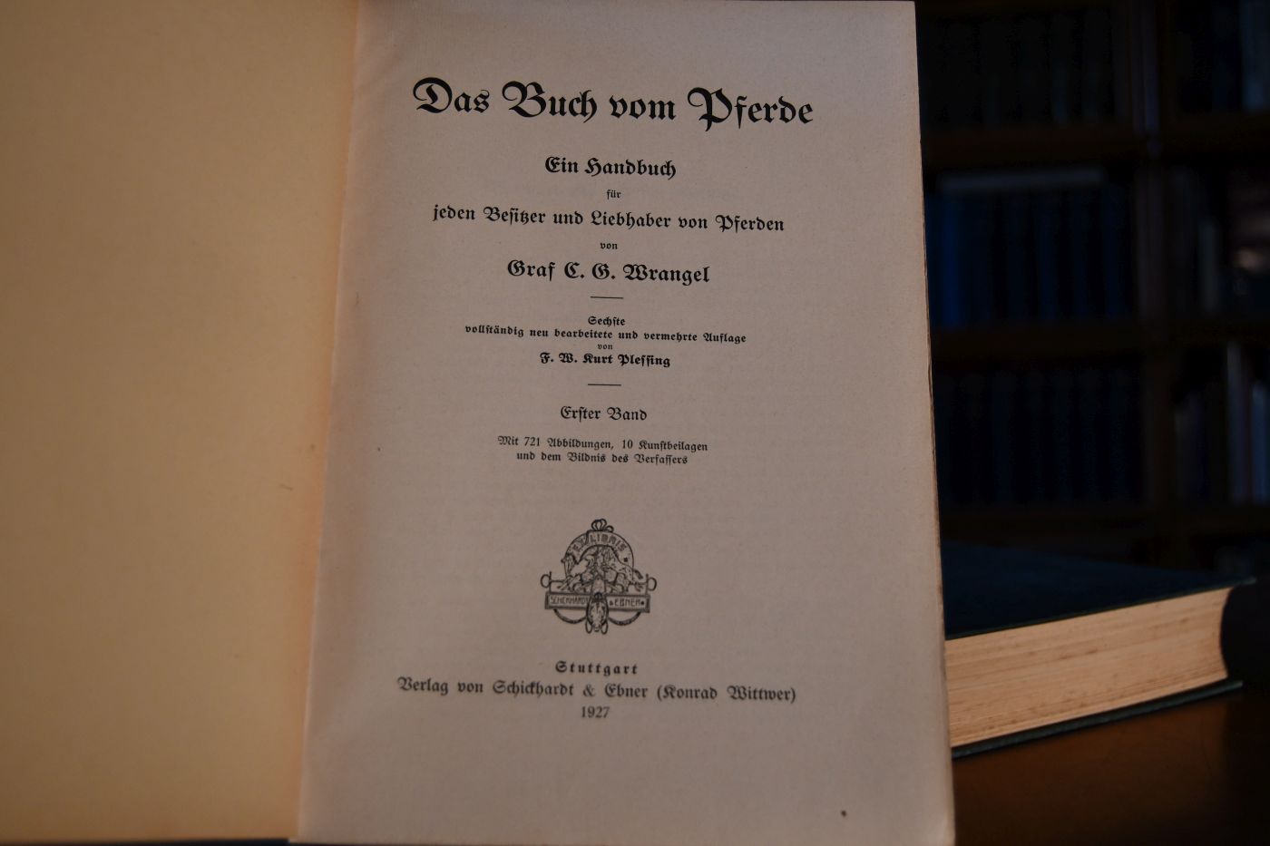 Das Buch vom Pferde. Ein Handbuch für jeden Besitzer und Liebhaber von Pferden. Bd. I+II.