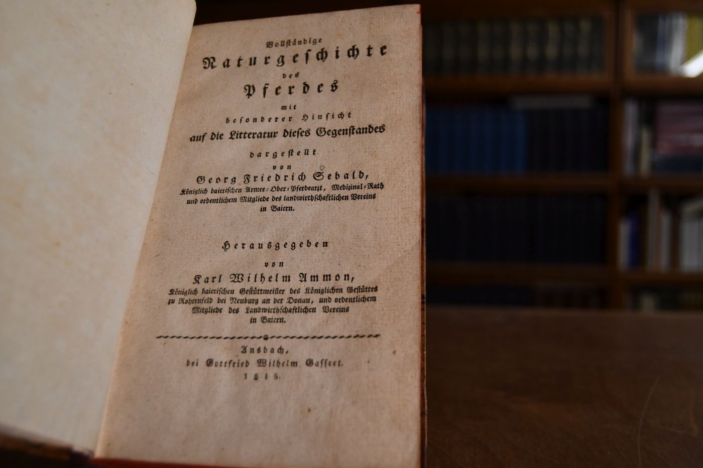Vollständige Naturgeschichte des Pferdes mit besonderer Hinsicht auf die Litteratur dieses Gegenstandes dargestellt.