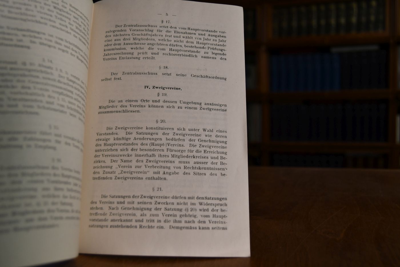Satzung des Vereins zur Verbreitung von Rechtskenntnissen.