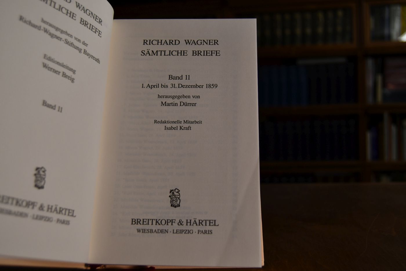 Wagner, Richard. Sämtliche Briefe Bd. 11. 1. April bis 31. Dezember 1859.