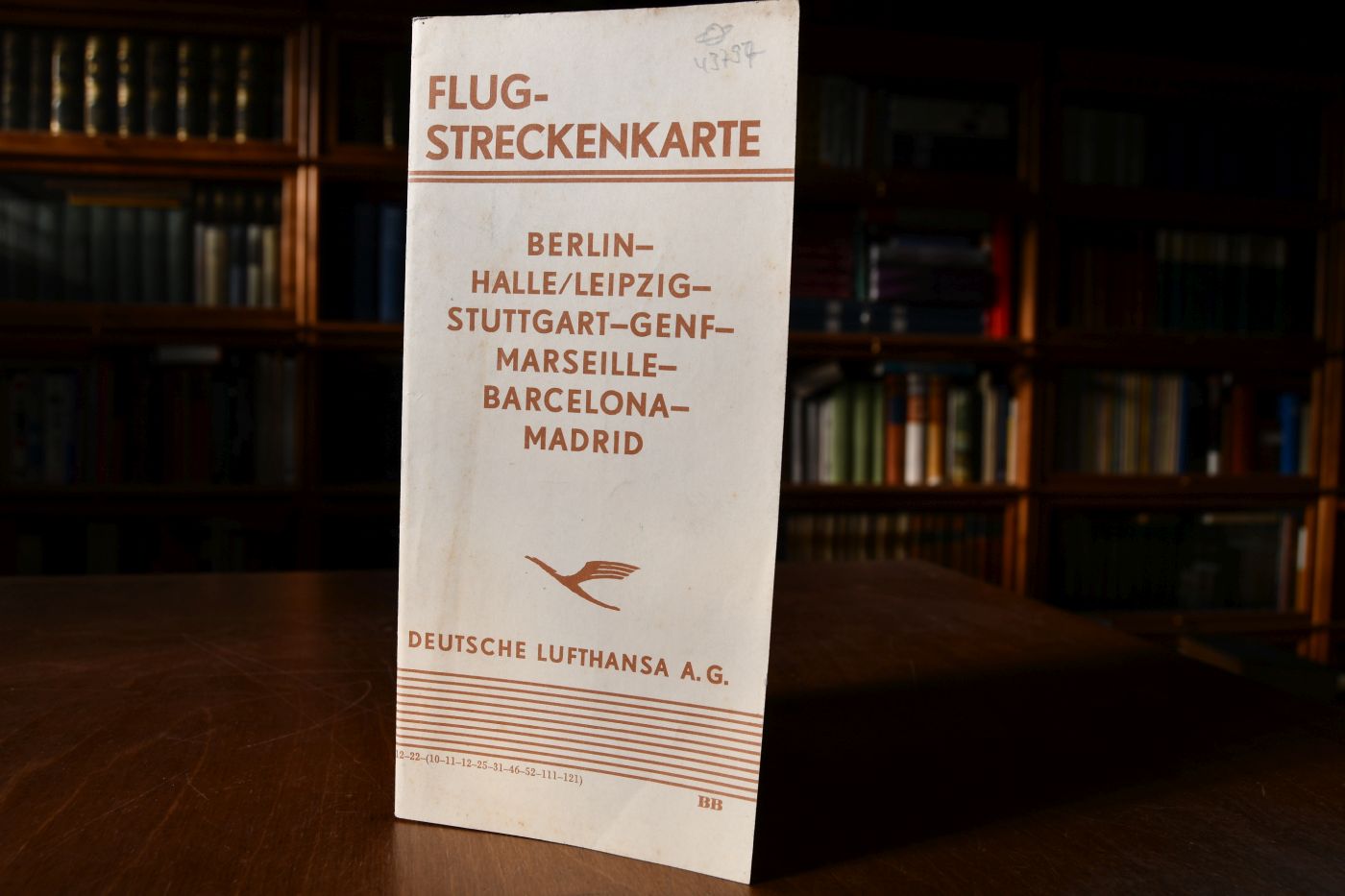 Flugstreckenkarte Berlin-Halle/Leipzig-Stuttgart-Genf-Marseille-Barcelona-Madrid.