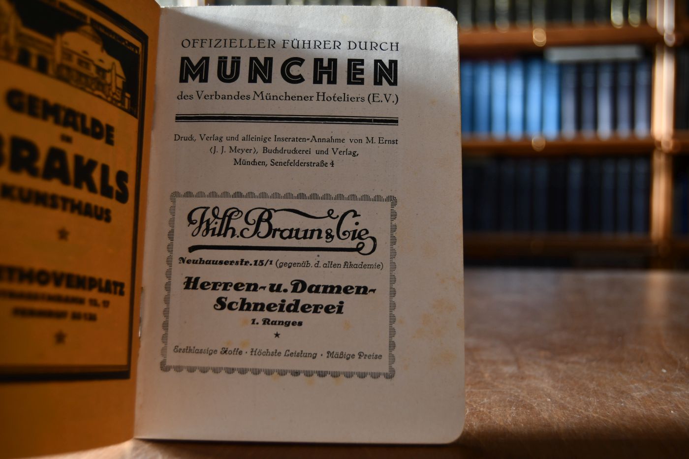 Offizieller Führer durch München des Verbandes Münchener Hoteliers. Hotel Bayerischer Hof München.