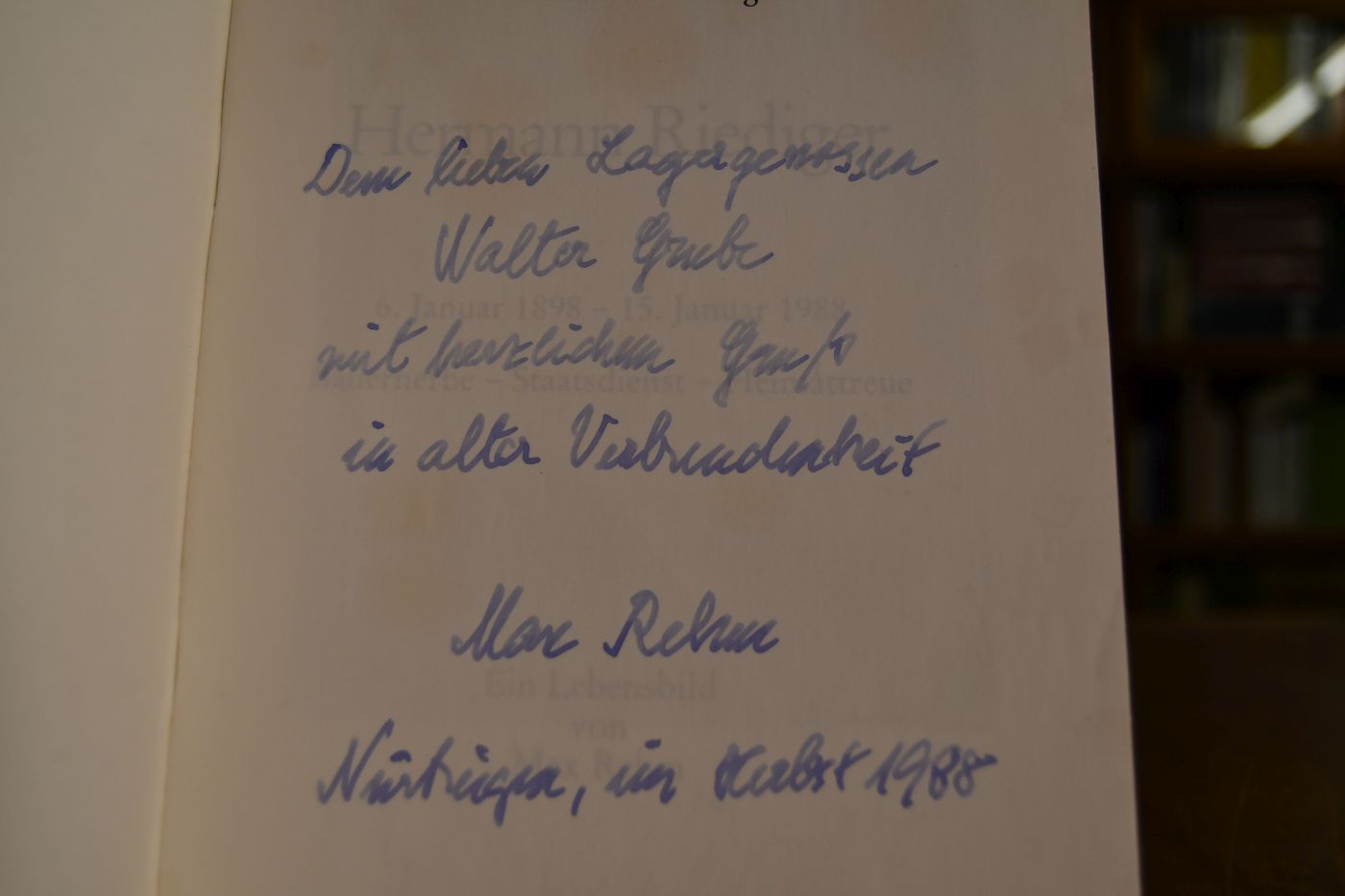 Hermann Riediger, 6. Januar 1898 - 15. Januar 1988, Bauernerbe, Staatsdienst, Heimattreue. Ein Lebensbild.
