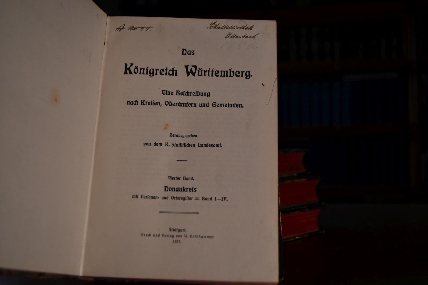 Das Königreich Württemberg. Eine Beschreibung nach Kreisen, Oberämtern und Gemeinden. 4 Bände. I. Band Allgemeiner Teil und Neckarkreis. II. Band Schwarzwaldkreis. III. Band Jagstkreis. IV. Band Donaukreis.