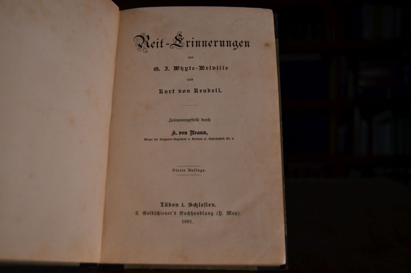 Reit-Erinnerungen von G.J. Whyte-Melville und Kurt von Keudell.