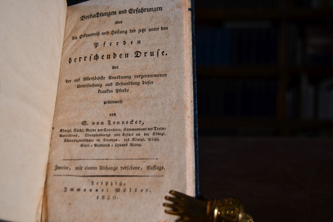 Beobachtungen und Erfahrungen über die Erkenntniß und Heilung der jetzt unter den Pferden herrschenden Druse. Bei der auf Allerhöchste Anordnung vorgenommenen Untersuchung und Behandlung dieser kranken Pferde gesammelt.