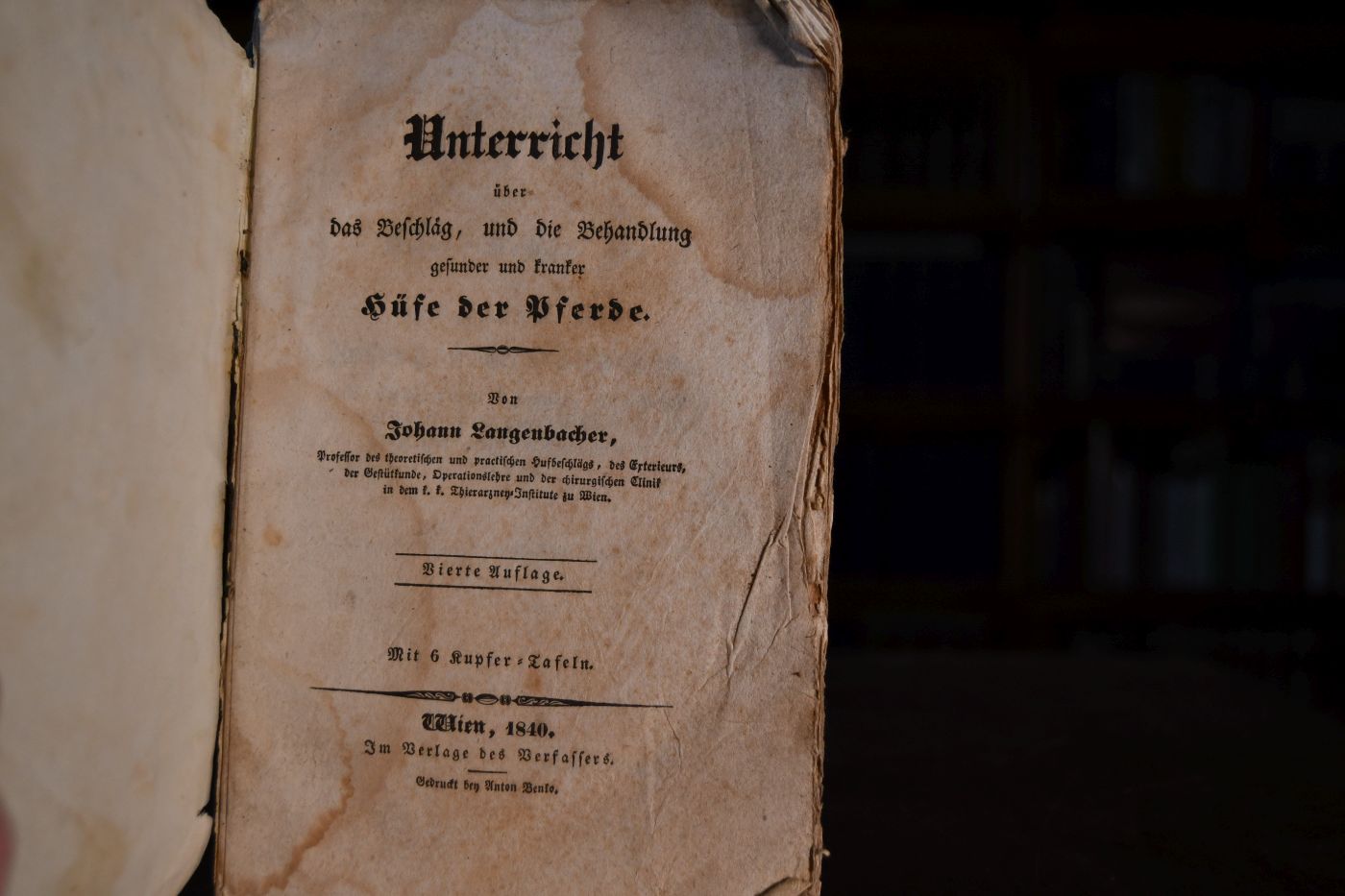Unterricht über das Beschläg, und die Behandlung gesunder und kranker Hüfe der Pferde.
