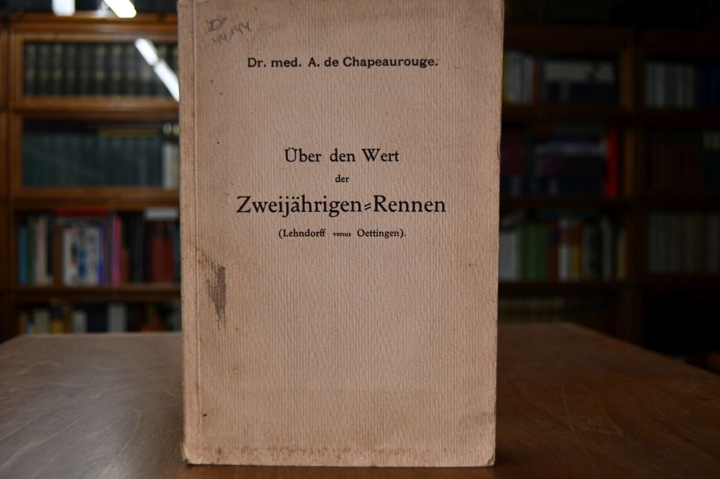 Über den Wert der Zweijährigen-Rennen (Lehndorff versus Oettingen).