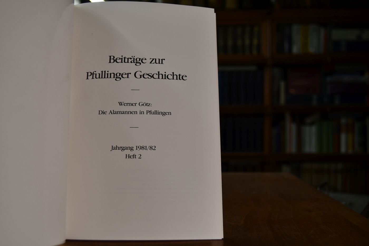 Beiträge zur Pfullinger Geschichte. Die Alamannen in Pfullingen.