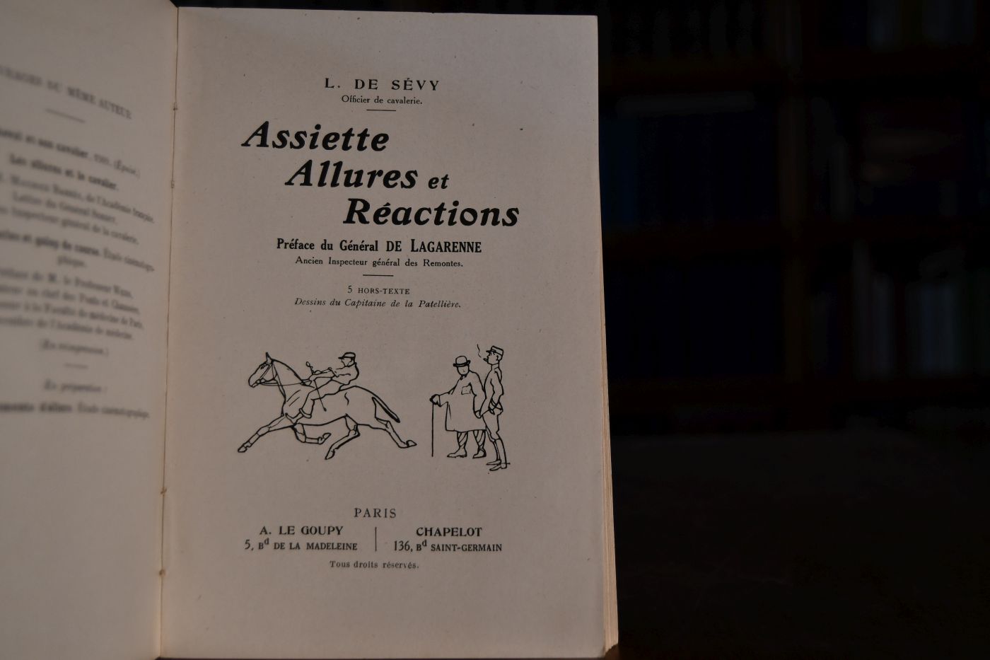 Assiette, allures et réactions.
