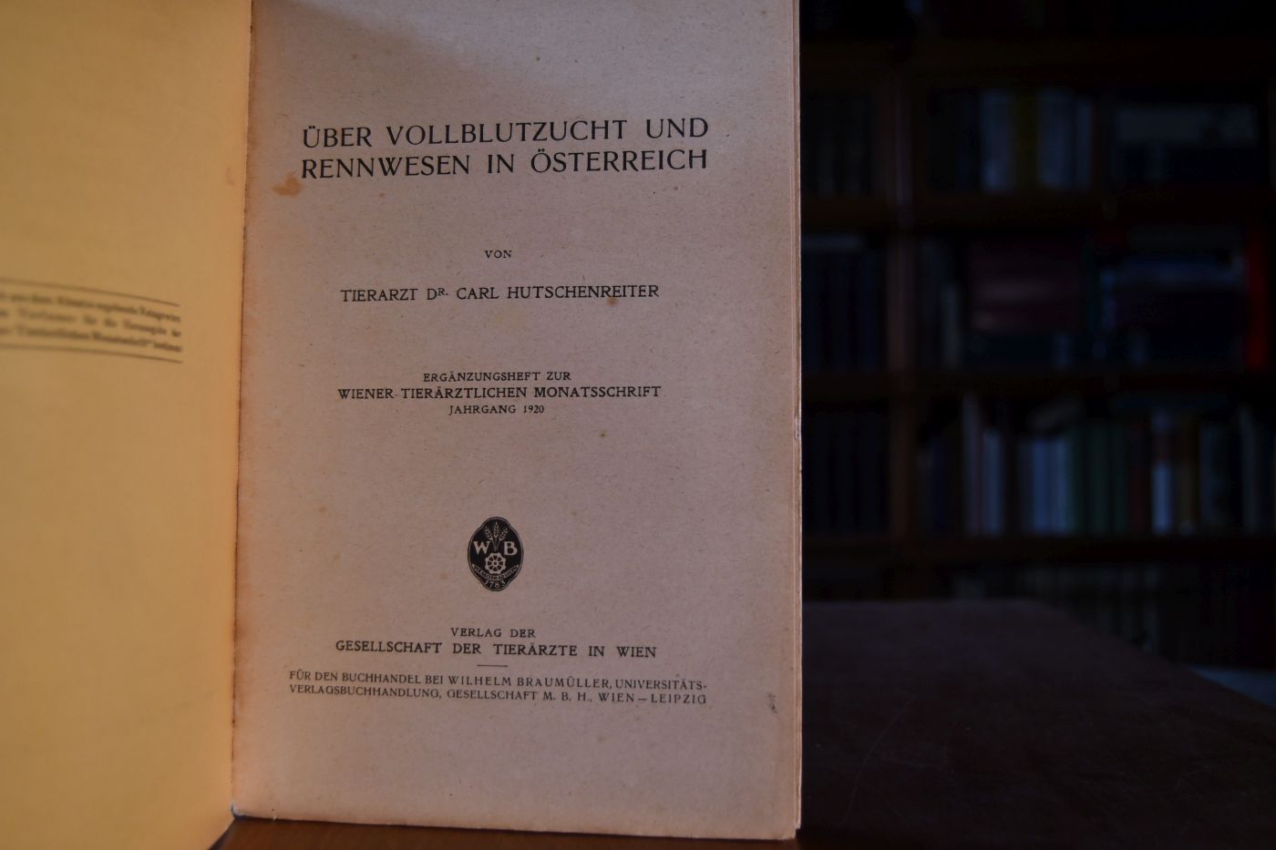 Über Vollblutzucht und Rennwesen in Österreich.