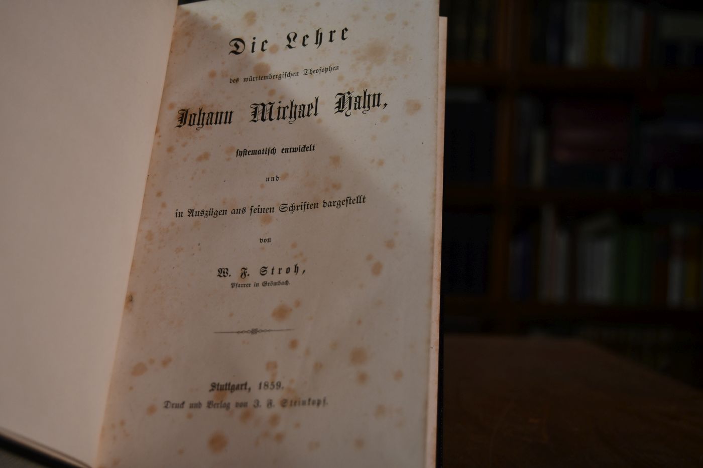 Die Lehre des württembergischen Theosophen Johann Michael Hahn, systematisch entwickelt und in Auszügen aus seinen Schriften dargestellt.