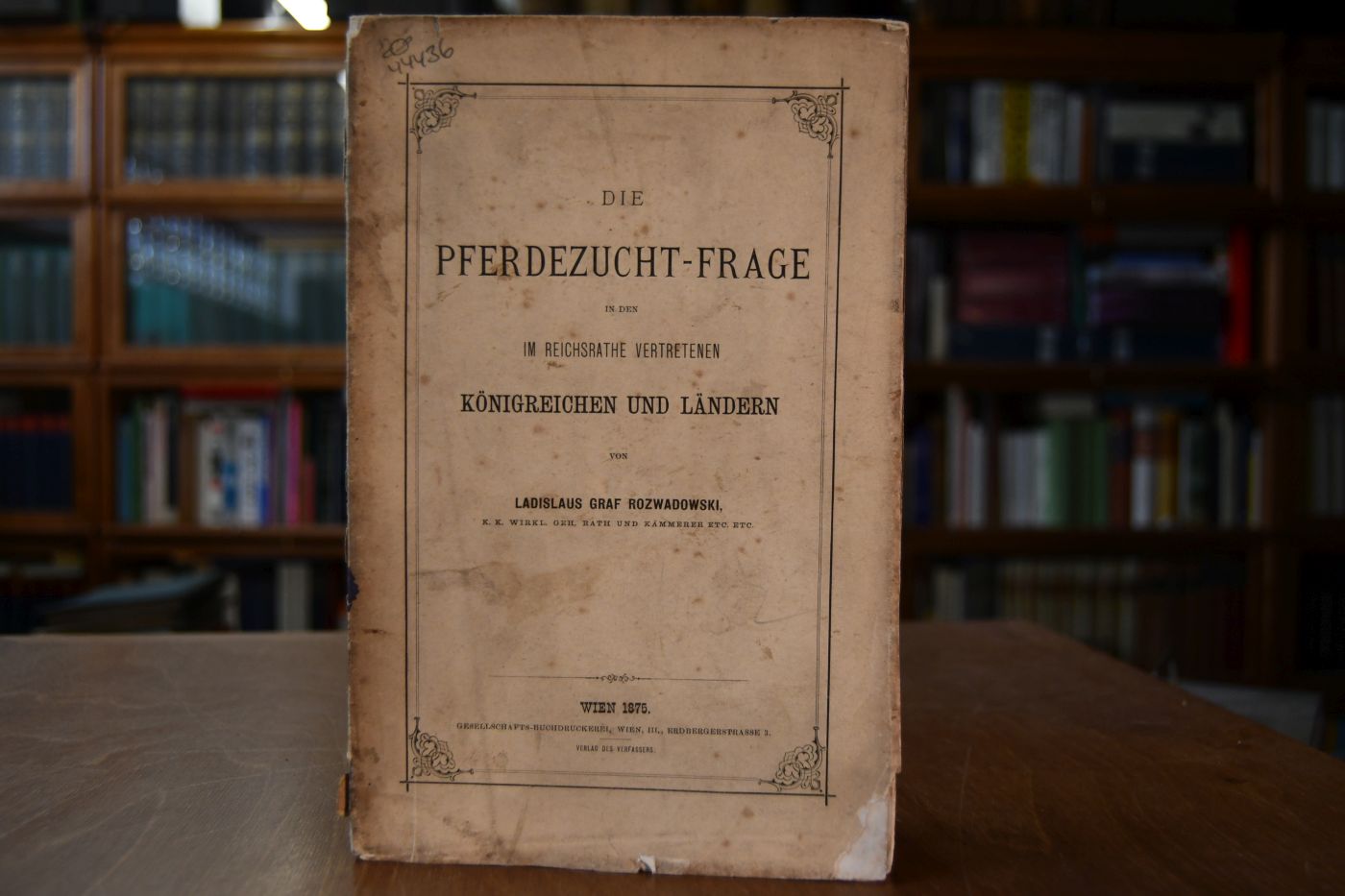 Die Pferdezucht-Frage in den im Reichsrathe vertretenen Königreichen und Ländern.