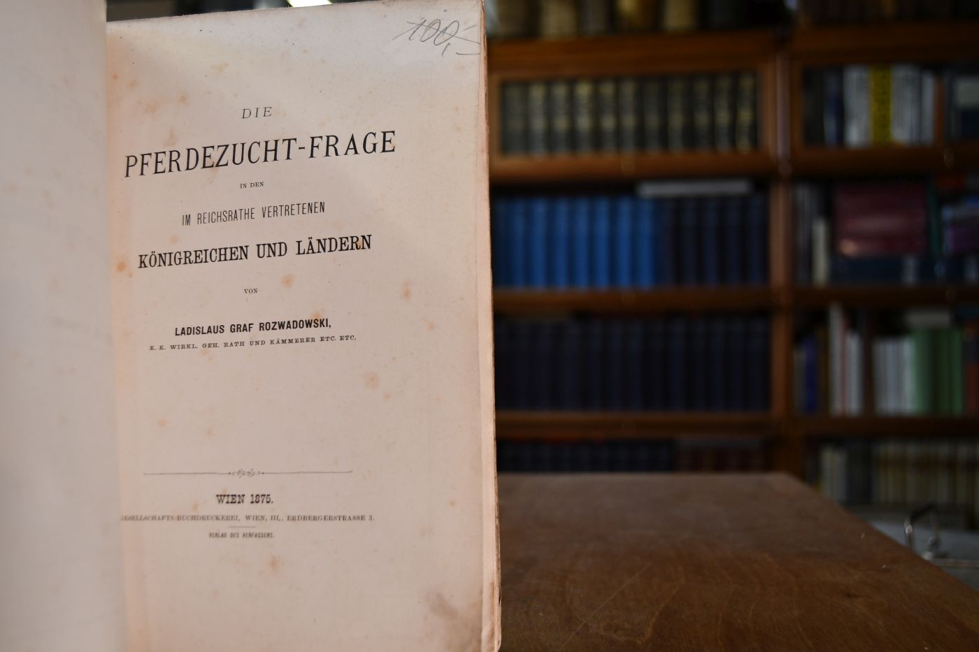 Die Pferdezucht-Frage in den im Reichsrathe vertretenen Königreichen und Ländern.