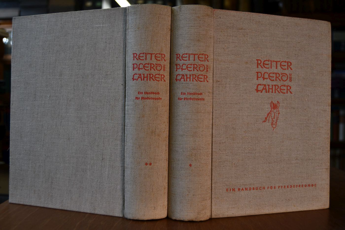 Reiter, Pferd und Fahrer. Ein Handbuch für den Bauern, Landwirt und Züchter, den Soldaten, Reiter und Fahrer und für alle Pferdefreunde. Bd. 1+2.