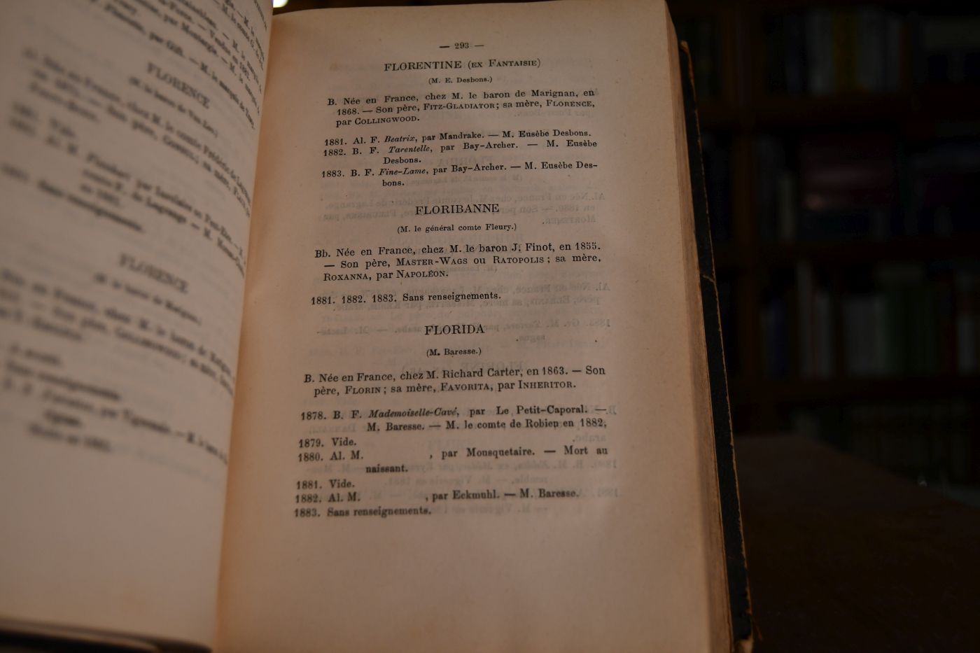 Stud Book Francais. Registre des Chevaux de Pur Sang importes ou nes en France. Tome VII, 1881, 1882, 1883.