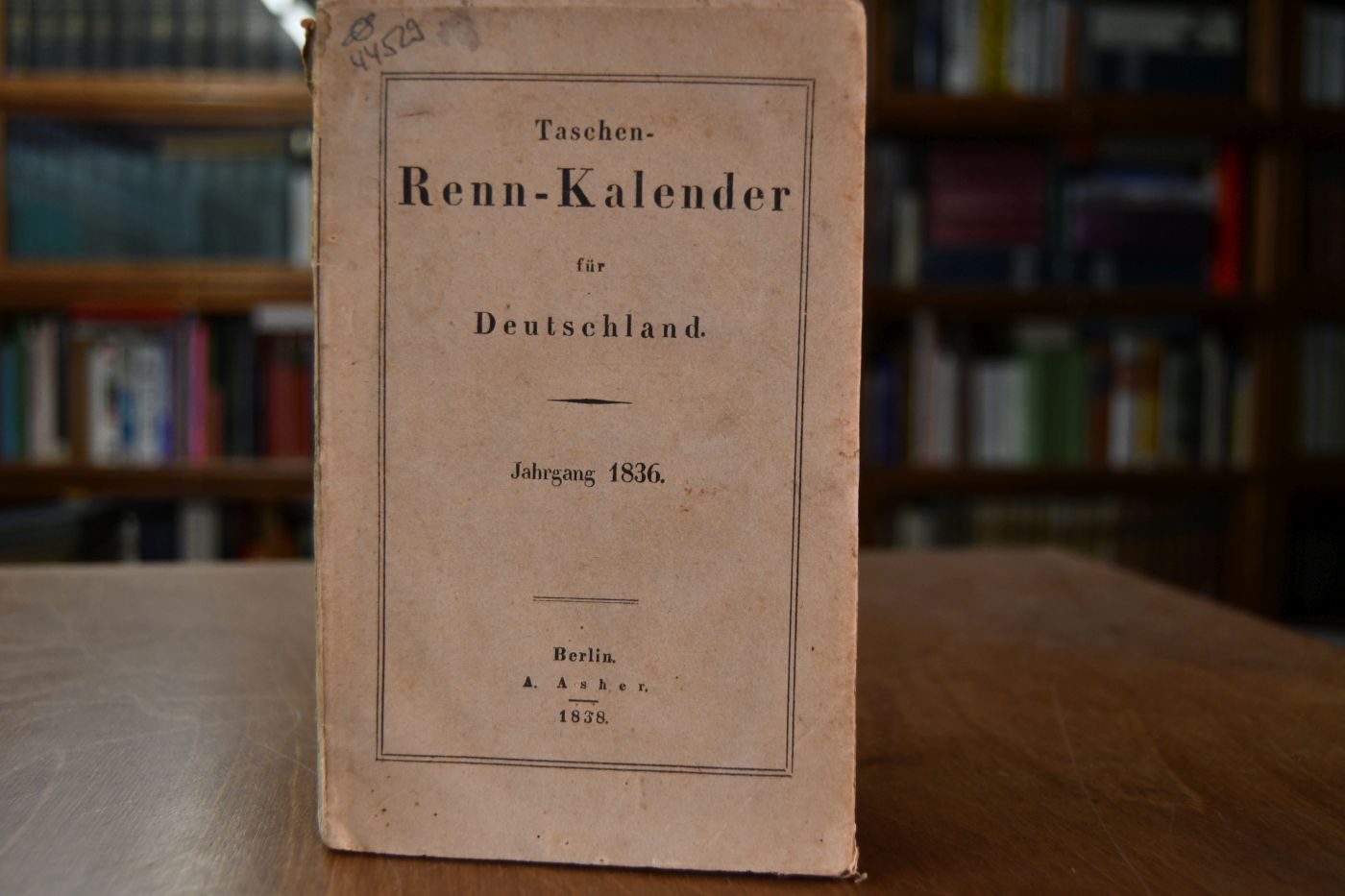 Taschen-Renn-Kalender für Deutschland. Jahrgang 1836.