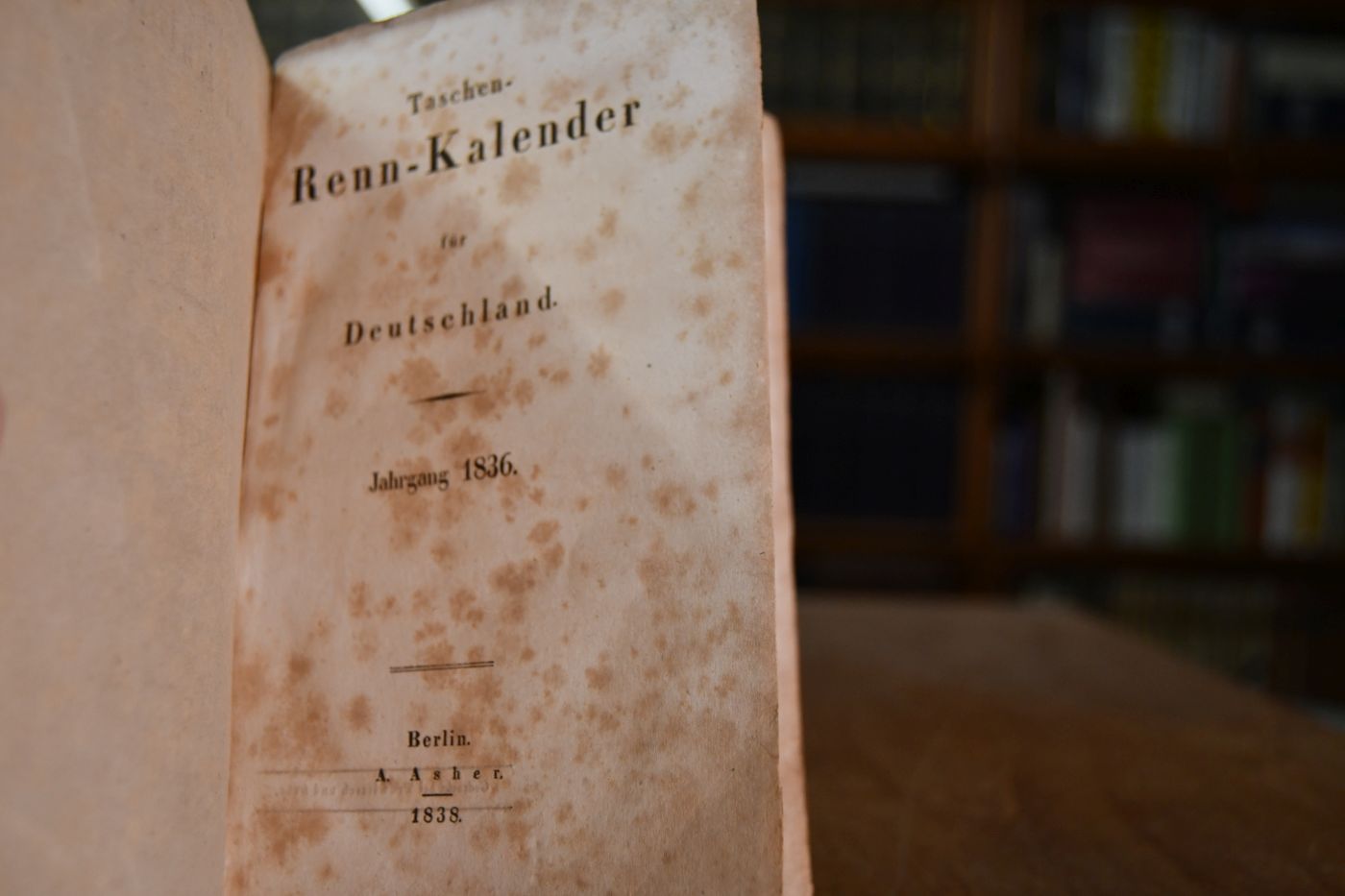 Taschen-Renn-Kalender für Deutschland. Jahrgang 1836.