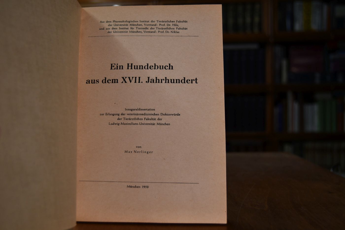 Ein Hundebuch aus dem XVII. Jahrhundert.