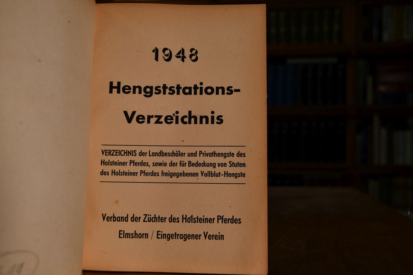 Hengststationsverzeichnis 1948.
