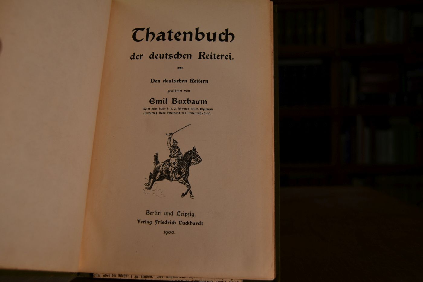 Thatenbuch der deutschen Reiterei. Den deutschen Reitern gewidmet.