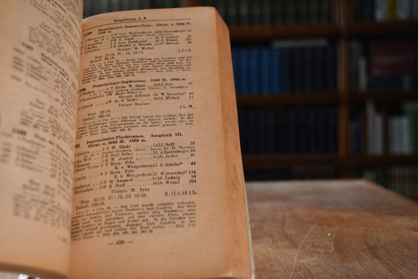 Galopp-Chronik für die deutschen Rennen. Jahres-Ausgabe 1941, enthält sämtliche im Jahre 1941 gelaufenen Flach- und Hindernisrennen.