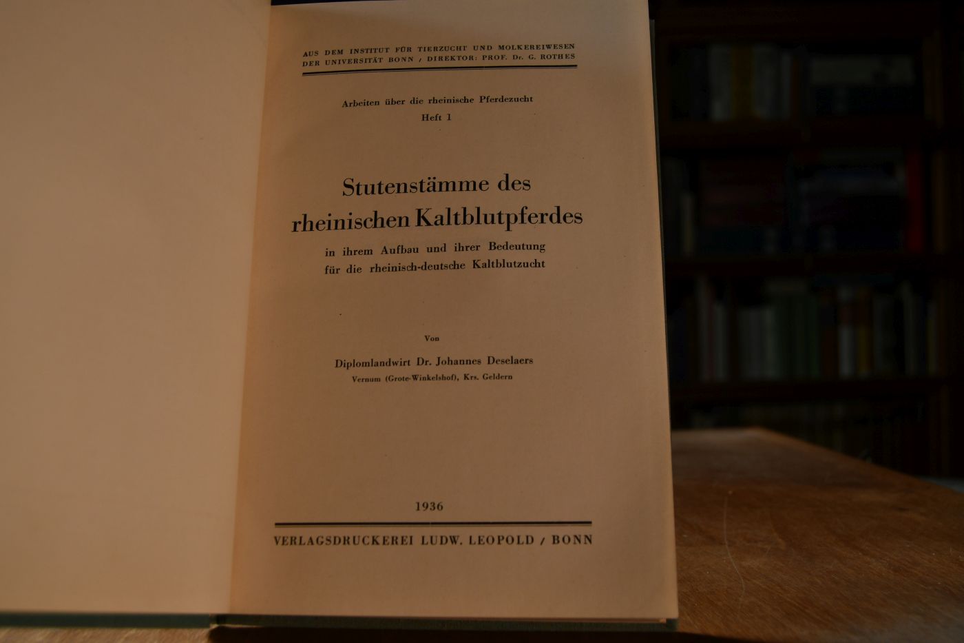 Stutenstämme des rheinischen Kaltblutpferdes in ihrem Aufbau und ihrer Bedeutung für die rheinisch-deutsche Kaltblutzucht.