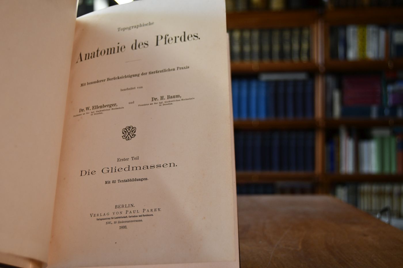 Topographischer Atlas des Pferdes. Erster Teil Die Gliedmassen.