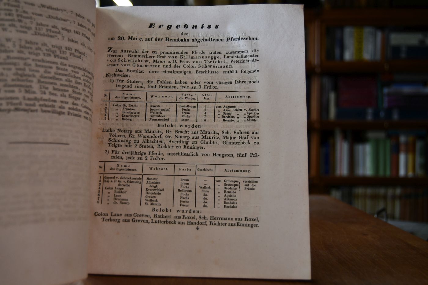 Siebenter Jahres-Bericht des Münsterischen Vereins zur Beförderung der Pferdezucht März 1843.