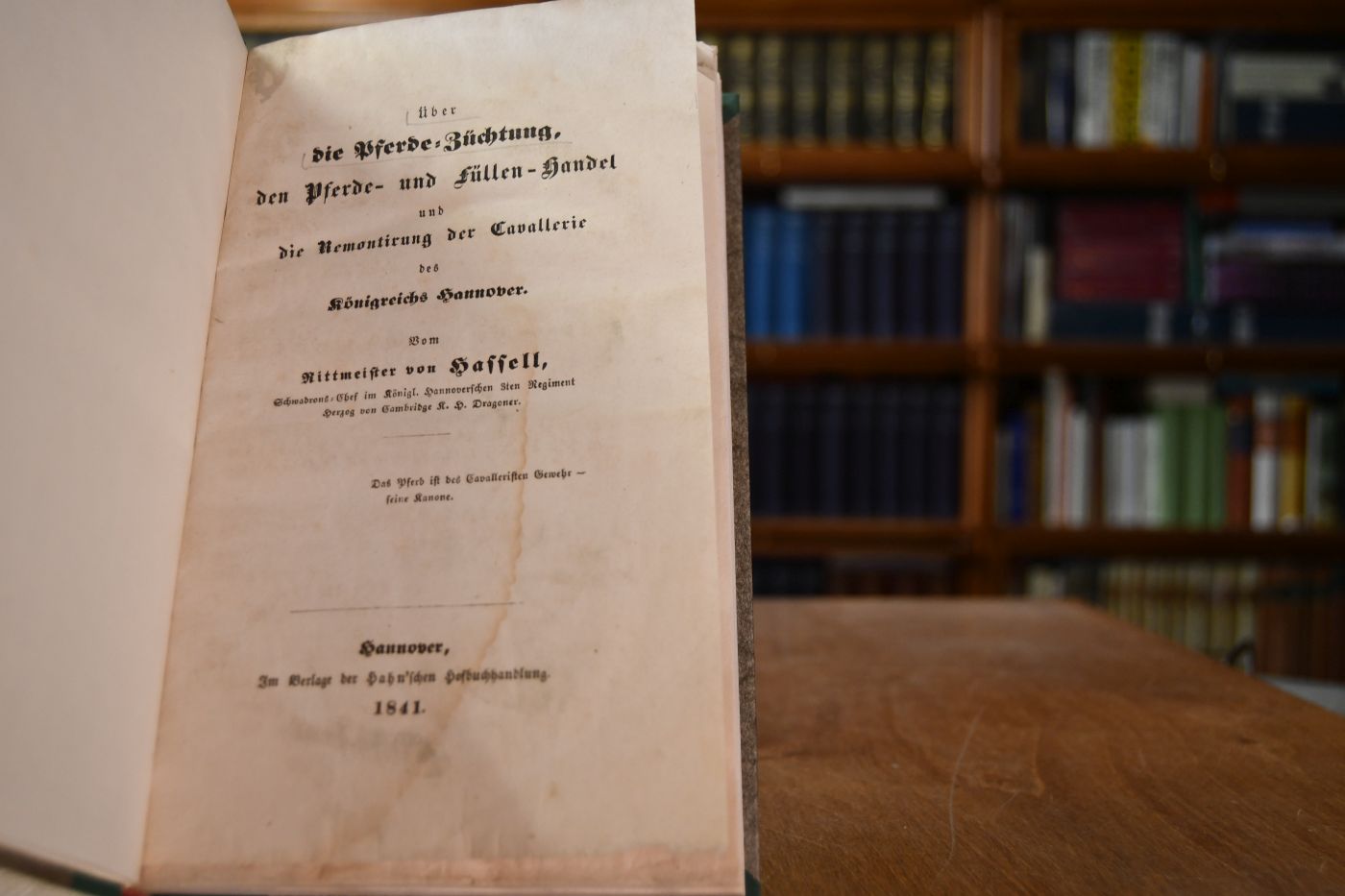 Über die Pferde-Züchtung, den Pferde- und Füllen-Handel und die Remontierung der Cavallerie des Königreichs Hannover.
