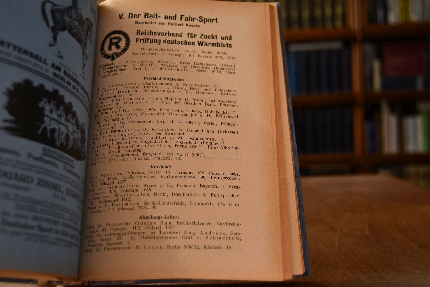 Reher`s Jahrbuch für Pferdesport, Vollblut- und Traberzucht in Deutschland unter Berücksichtigung des benachbarten Auslandes. 17. Jahrgang, 1929.