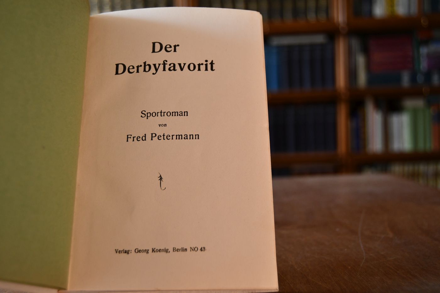 Der Derbyfavorit. Sportroman.