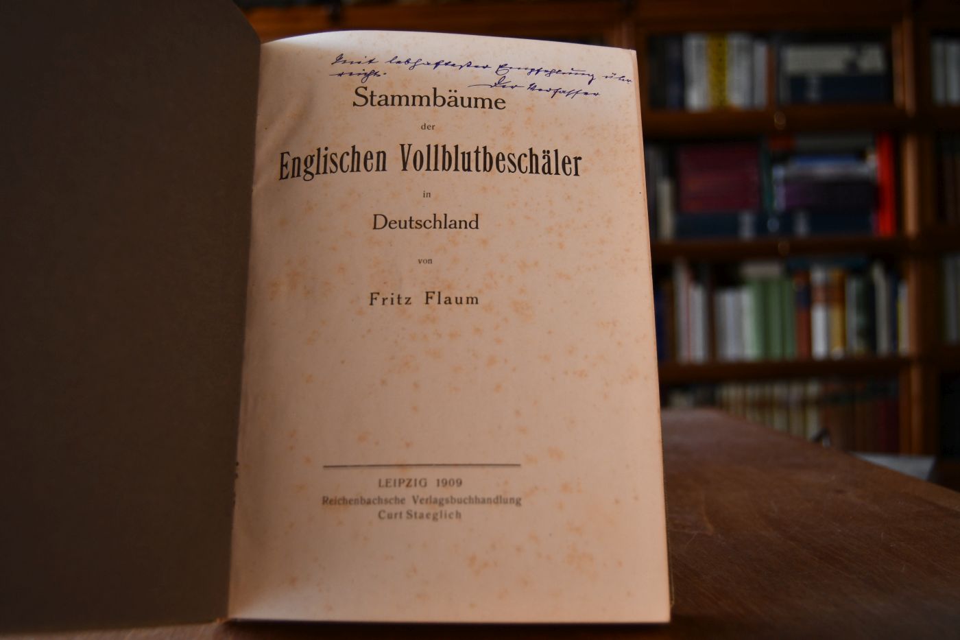 Stammbäume der Englischen Vollblutbeschäler in Deutschland.