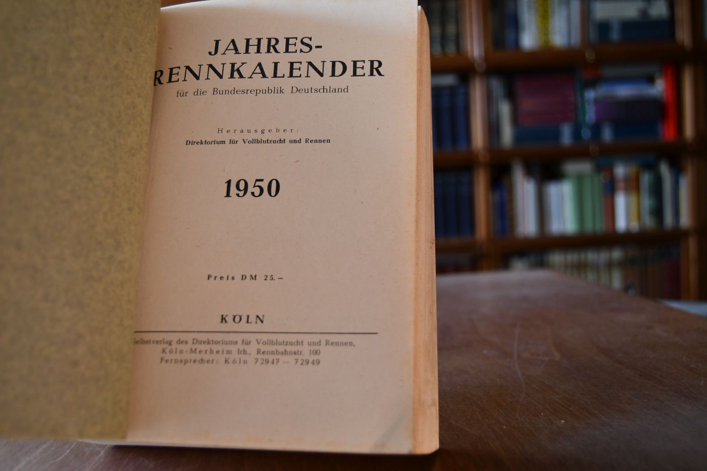 Jahresrennkalender für die Bundesrepublik Deutschland 1950.