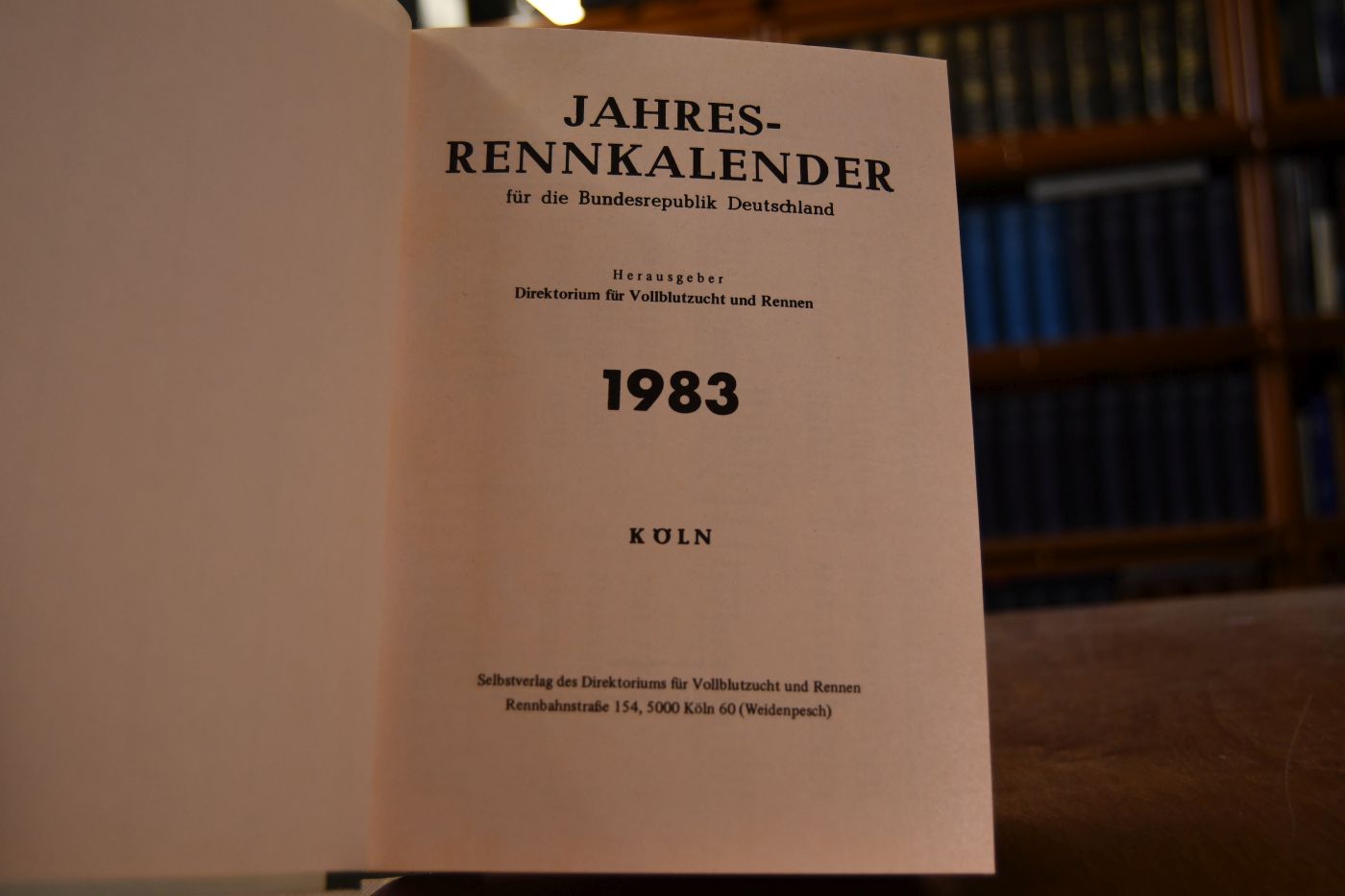 Jahres-Rennkalender für die Bundesrepublik Deutschland 1983.