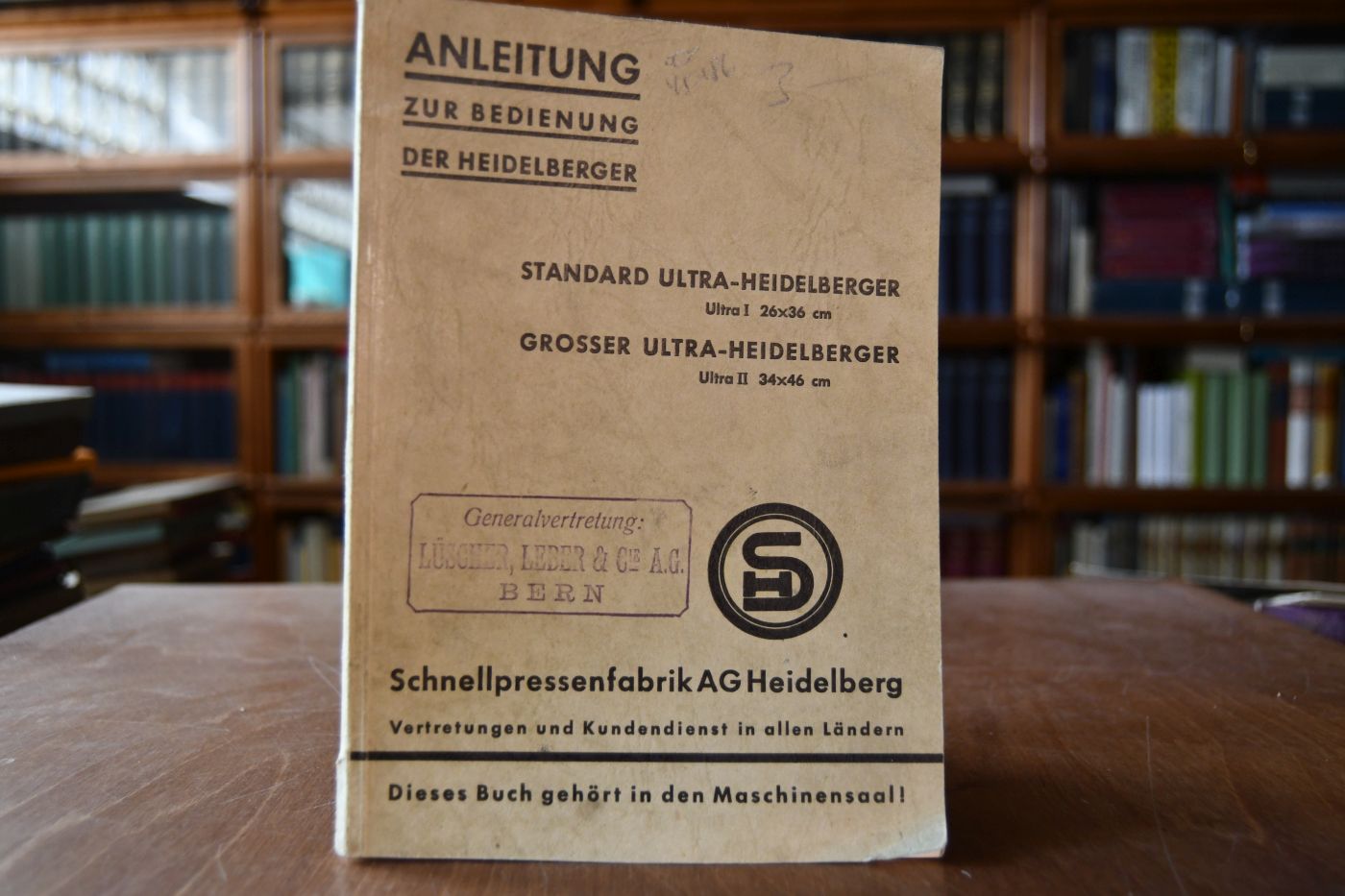 Anleitung zur Bedienung der Heidelberger Standard Ultra-Heidelberger Ultra I, 26x36 cm / Große Ultra-Heidelberger Ultra II, 34x46 cm.