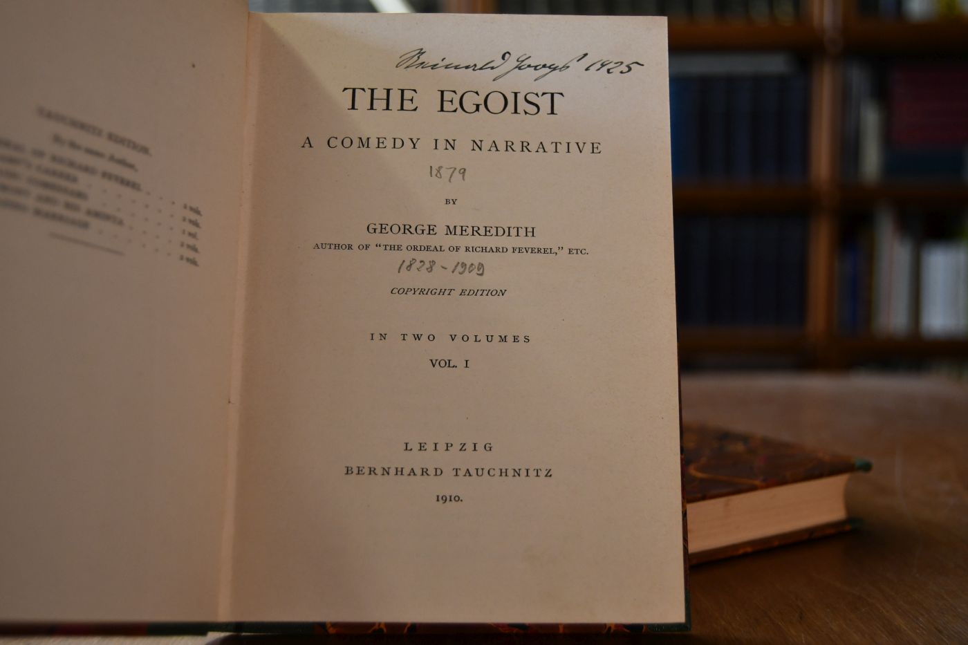 The Egoist. A Comedy in Narrative. 2 Bde.